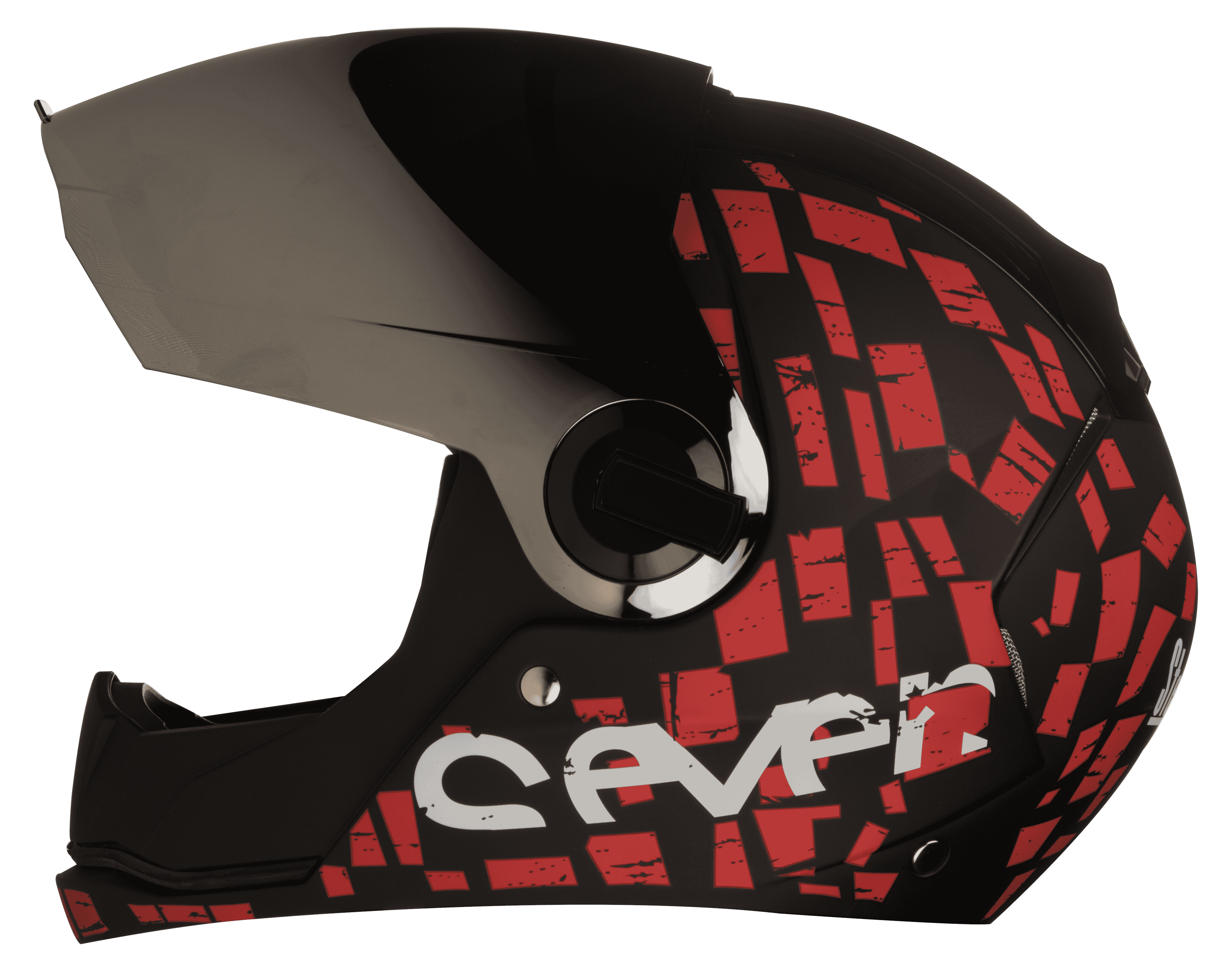 SBA-2 Seven Mat Black With Red ( Fitted With Clear Visor  Extra Silver Chrome Visor Free)